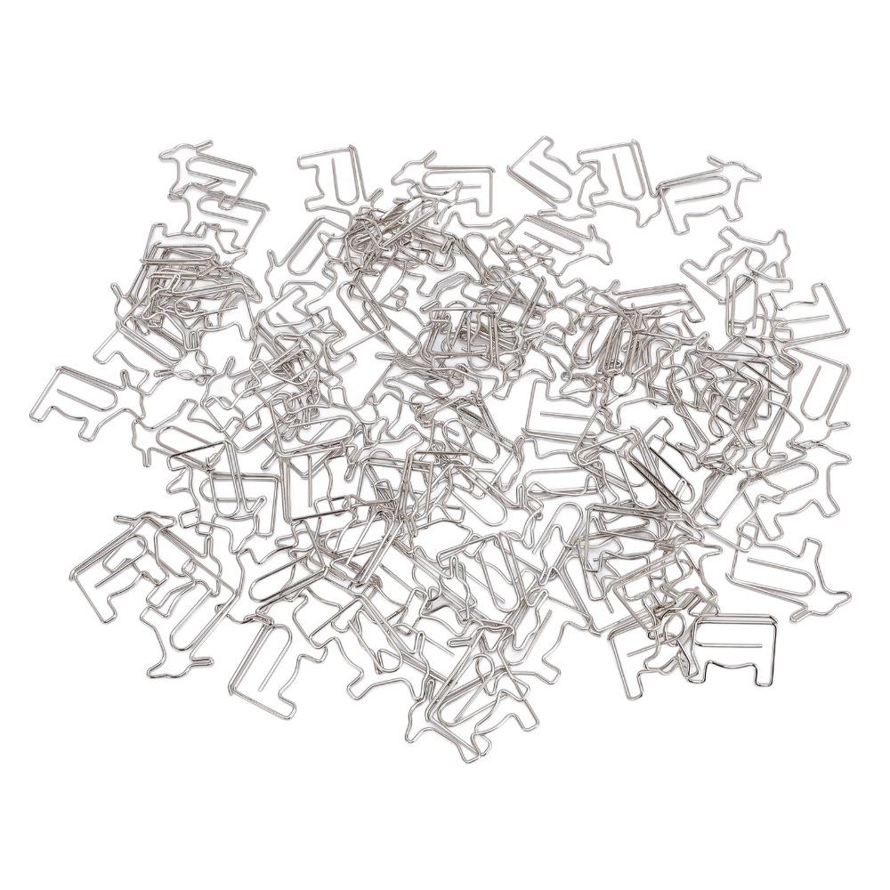 100PCS Cow Shaped Paper Clips with Storage Box Iron Wire Paper Clips Cute Paper Clips  Office Home