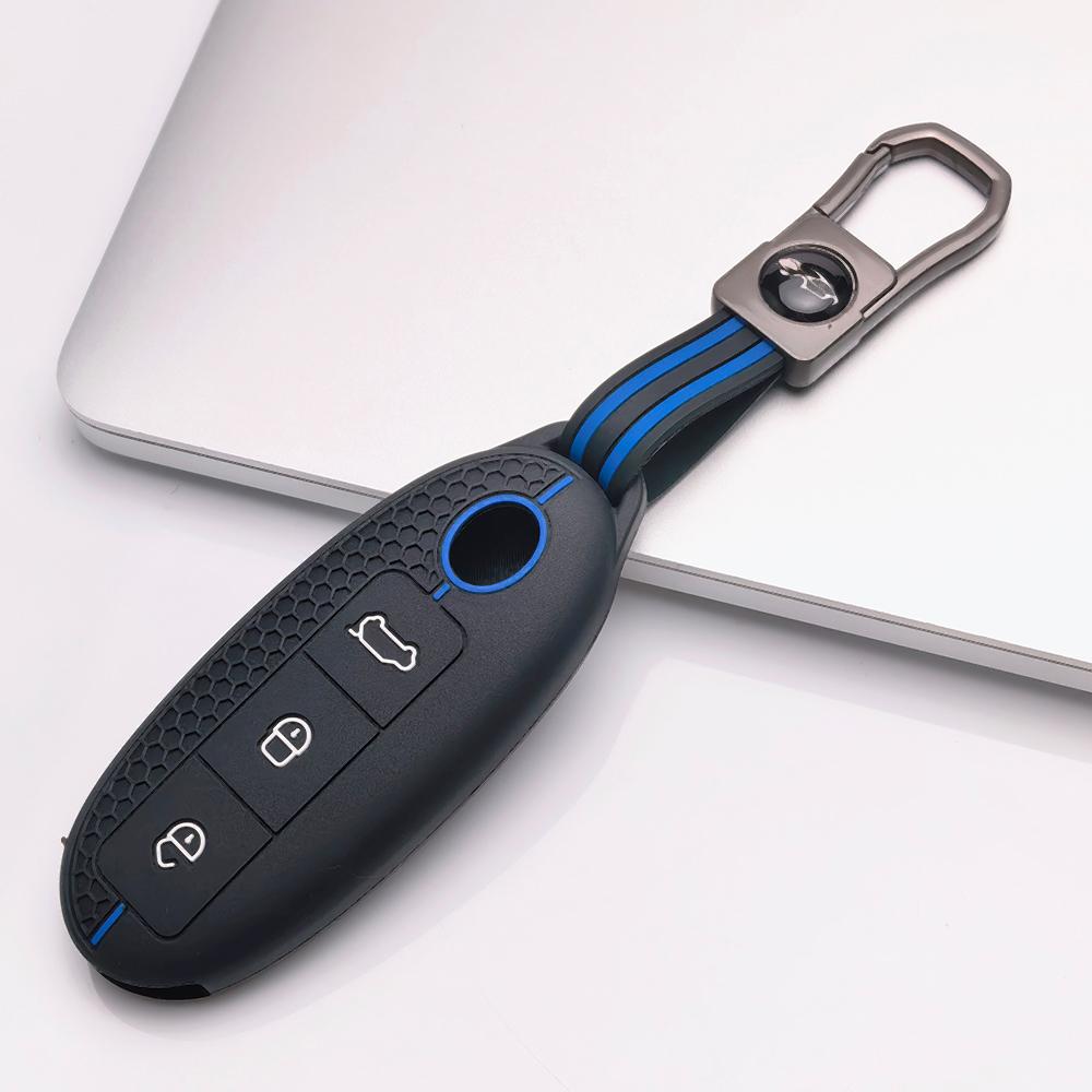 Silicone Car Key Cover with KeyChain for Dongfeng Fengguang S560 500 370 Aeolus A60 E70 Yixuan Forthing S500 F600 Rich Navara Yulon