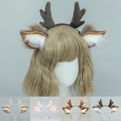 Simulation Deer Ear Deer Ear Headband Plush Reindeer Antler Headband Antler Headband  Cosplay Event