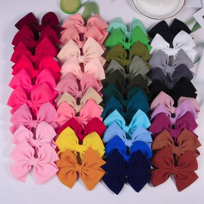 5 pièces Nœuds en tissu Pinces à cheveux Pour Bébés Filles Nœuds 3,5 pouces Épingles à cheveux Barrettes Coiffure Accessoires pour cheveux Enfants