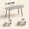 Extendable Oval Dining Table for 4-6 People, Expandable Modern Kitchen Table with Metal Frame, Gray
