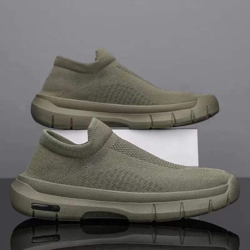 

Носки для мужчин дышащие мужские кроссовки брендовые модные кроссовки нескользящие удобные мужские повседневные теннисные кроссовки Zapatillas Hombre 44 зелёный