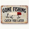 Vintage Humorous Fishing Man Cave Metal Tin Sign Aluminum Wall Art Decor 8x12 Inch