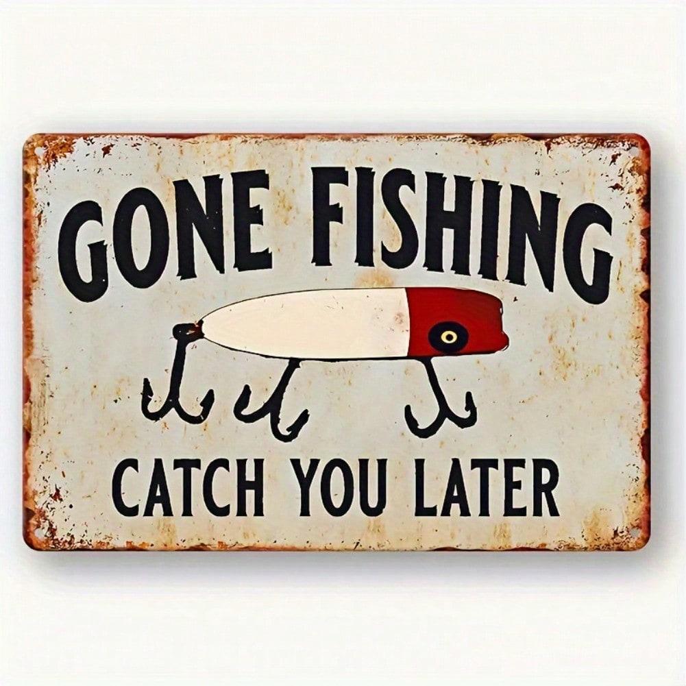 

Vintage Humorous Fishing Man Cave Metal Tin Sign Aluminum Wall Art Decor 8x12 Inch 20x30 разноцветный