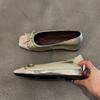 2025 Autumn New Flat Bottom Square Head Single Shoes Female French Retro Fairy Bow Light Mouth Fashion Versatile Single Shoes