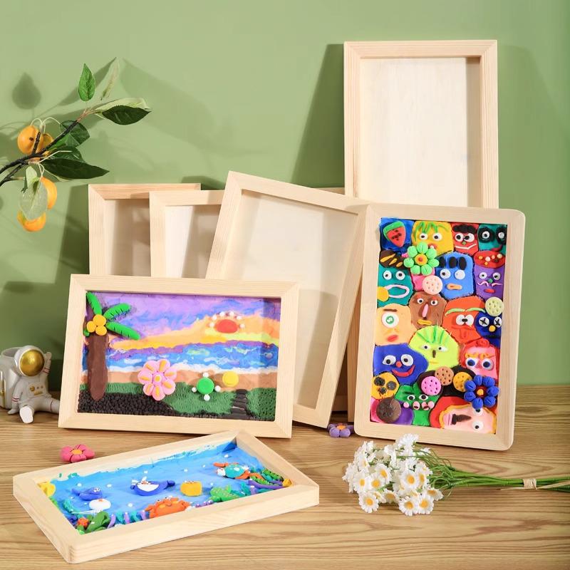 Handmade 3D Wooden Picture Frame for Clay Craft Displays