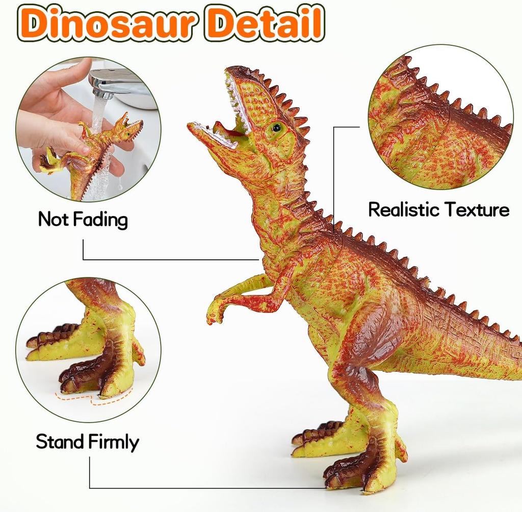 Figurines de Dinosaures Comprend une Boîte de Rangement Dino, Le Monde des Dinosaures Jouets, Jouets Cadeau Pour Enfants 46 Pcs Jouet Dinosaure