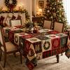 Christmas Checkered Print Tablecloth Waterproof Stain-Resistant Oil-Resistant for Dining Tables