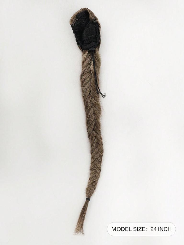 Extension per capelli con coulisse a spina di pesce intrecciata sintetica, per donne, 24 pollici, con coulisse a spina di pesce intrecciata