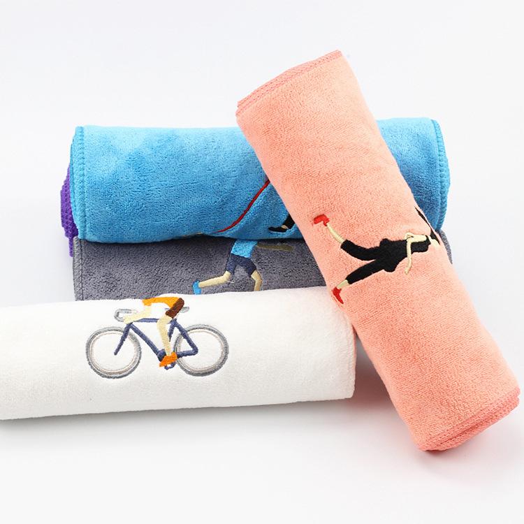 30x100cm Microfiber Embroidery towel Gym Yoga Exercise Swimming Fitness Fast Drying Towel Beach Running  Sports Towel
