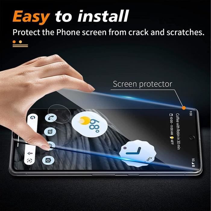 Verre Trempé Intégral pour Google Pixel 7 Pro - 2 Pièces - Vitre de Protection