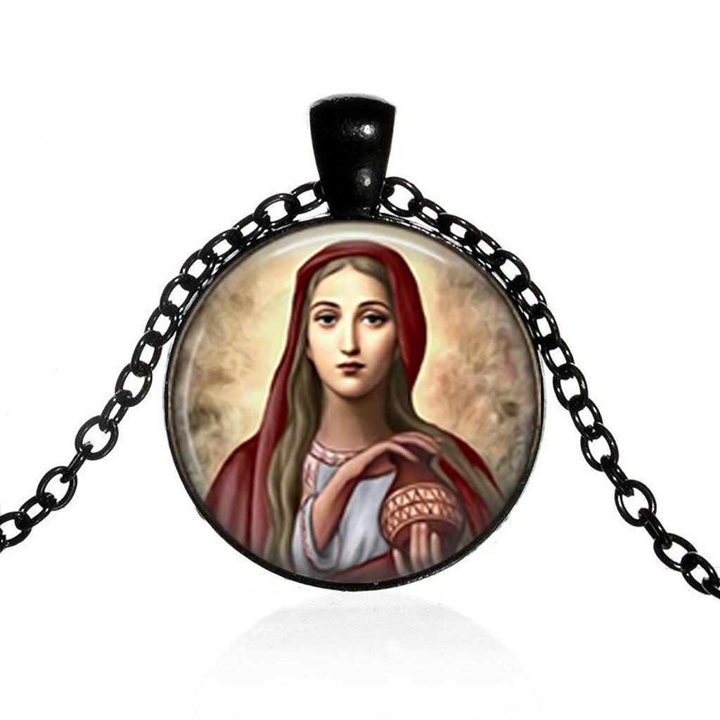 Христианское ожерелье-подвеска с Девой Марией, украшения веры, надежды, любви, религиозные подарки для женщин, подвеска-ожерелье с драгоценным камнем времени