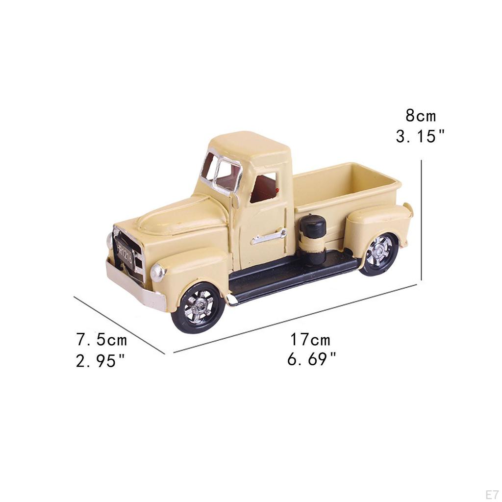 Christmas Farmhouse Truck Farm Metal Car Cute Collectible Tabletop Storage Pickup Model
