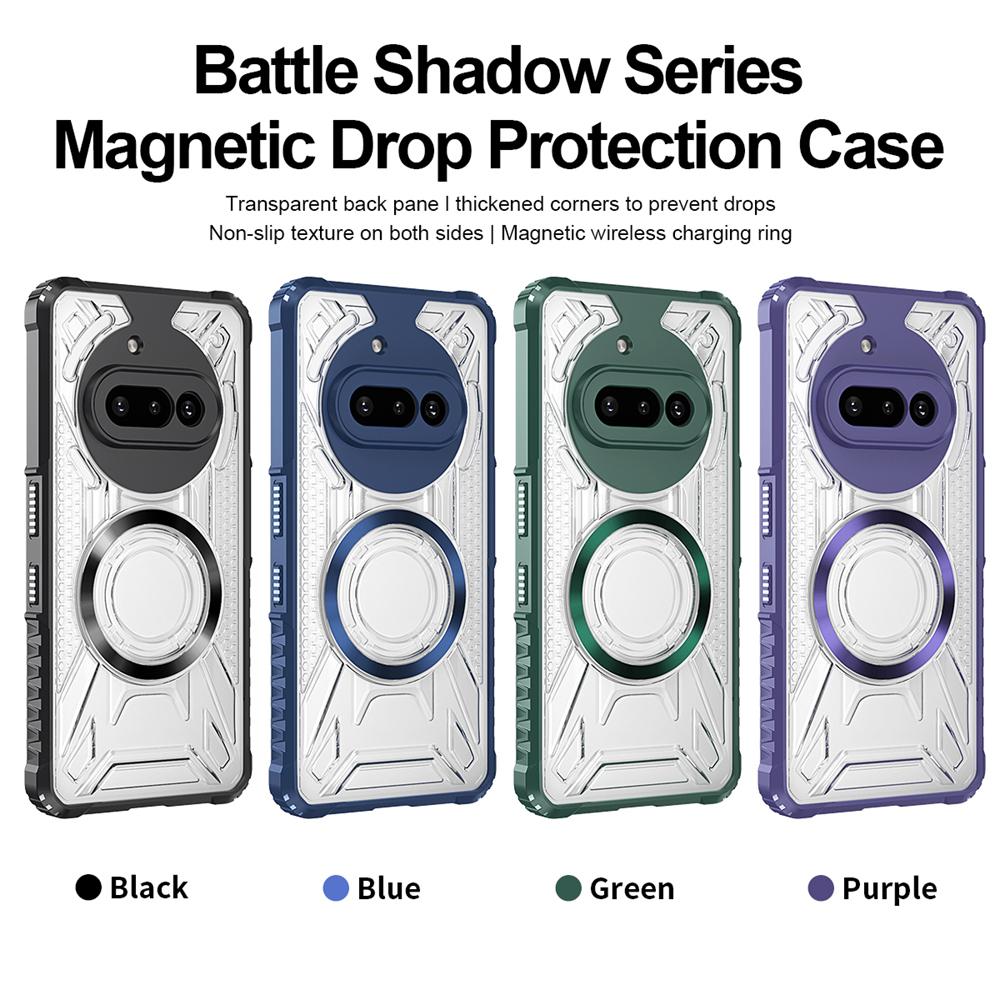 KEYSION Transparent Magnetic Case for Nothing Phone 3A Pro Silicone+PC Heavy Duty Shockproof Phone Cover for Nothing Phone 3A