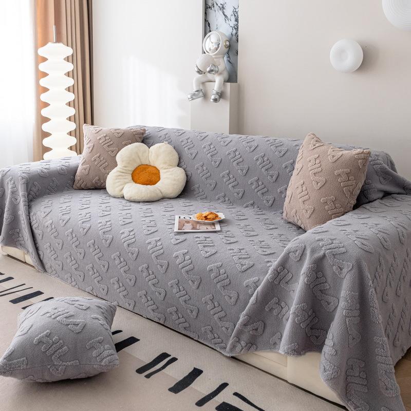 Anti-cat Scratch Sofa Cover New Four-season Universal Winter Plush Sofa Cover All-inclusive Sofa Towel Cushion