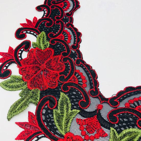Practical Soft Polyester Yarn Flower Clothes Patch Dress Shirt DIY Embroidery Fabric Lace Neckline for Gifts