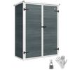 Tool House 0.8m², Tool Shed with Folding Shelves, 134 X 68.5 X 170 Cm Plastic with Lockable Double Door Floor