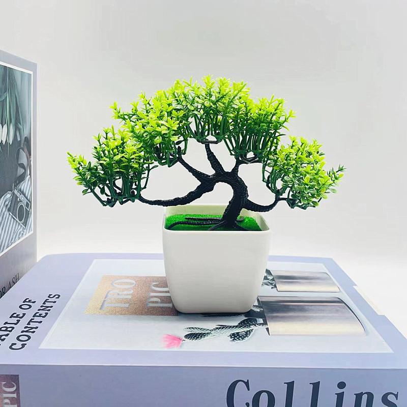 Simulated Pinus Potted Hwangshanensis Artificial Flower For Indoor Decor