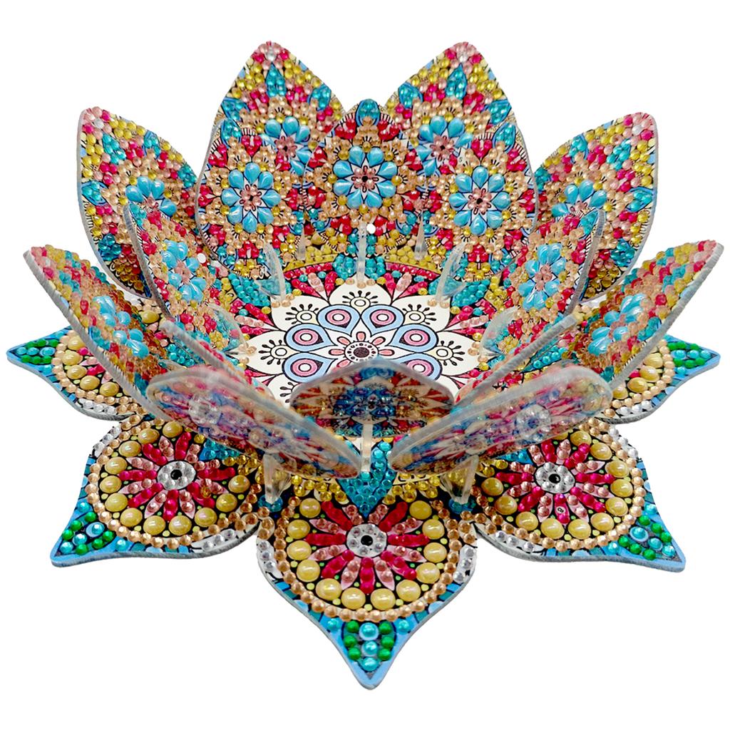 Lotus Candlestick DIY Diamond Art Desk Ornaments Diamond Painting Table Ornaments for Adult Beginner Home Office Decor