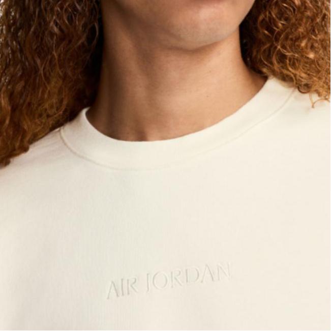 Jordan Solid Color Drop Shoulder Pullover Round Neck Long Sleeve Sweatshirt Unisex sweatshirt Off-White FZ3950-133
