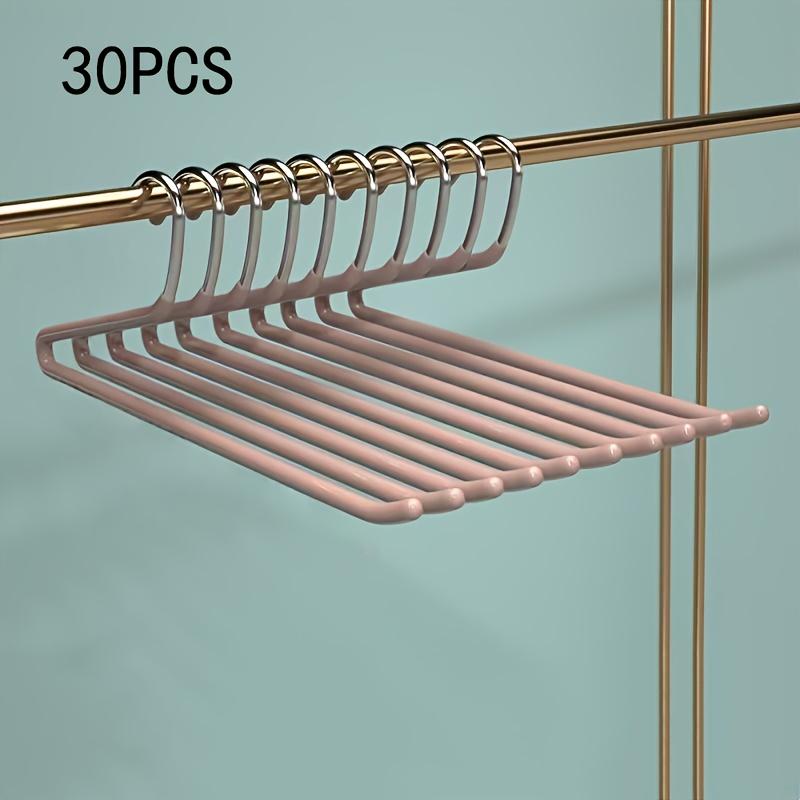 30pcs Heavy-Duty Z-Shaped Pants Hanger Durable Metal Multi-Function Wardrobe Clothing Organizer Trousers Shirts Clothes Hangers