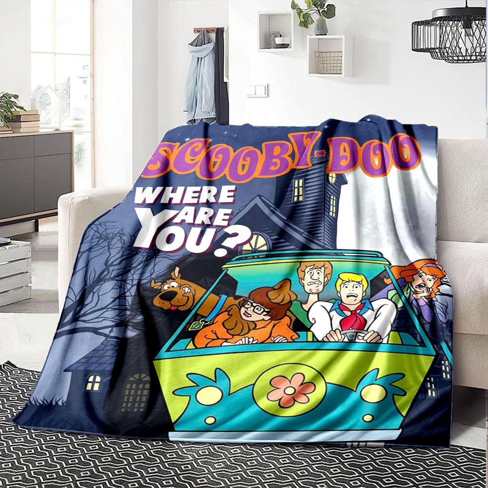 Scoobydoo Mystery Night Flannel Blanket Super Soft Warm Cozy Blanket For Sofa Bed Office Travel Allseason Home Decor Gift