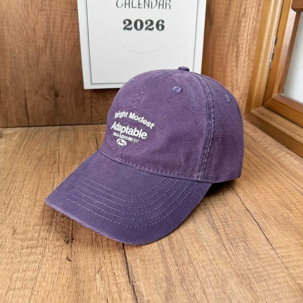 American casual washed soft top baseball cap early autumn embroidery old cap widened brim couple outdoor outing