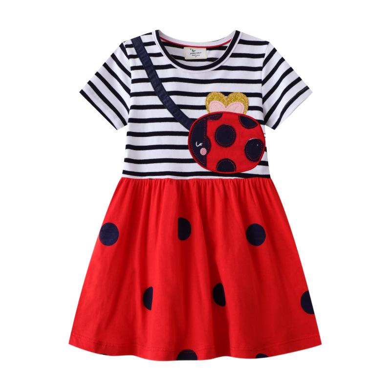 2026 Summer Girls' Knit Short Sleeve Dresses - European and American Styles