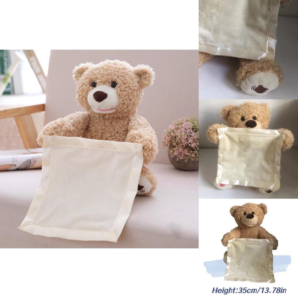 Cute Talking Teddy Bear Plush Toy 35cm Height Rechargeable Shy Face Battery Operated