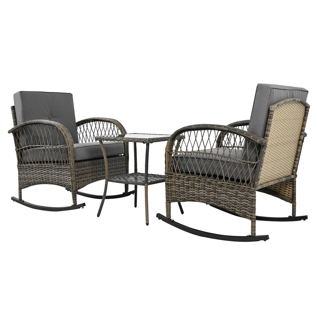 Balcony Furniture Set, Outdoor Garden Furniture with Coffee Table, Patio Furniture with Cushions for Balcony, Terrace, Garden