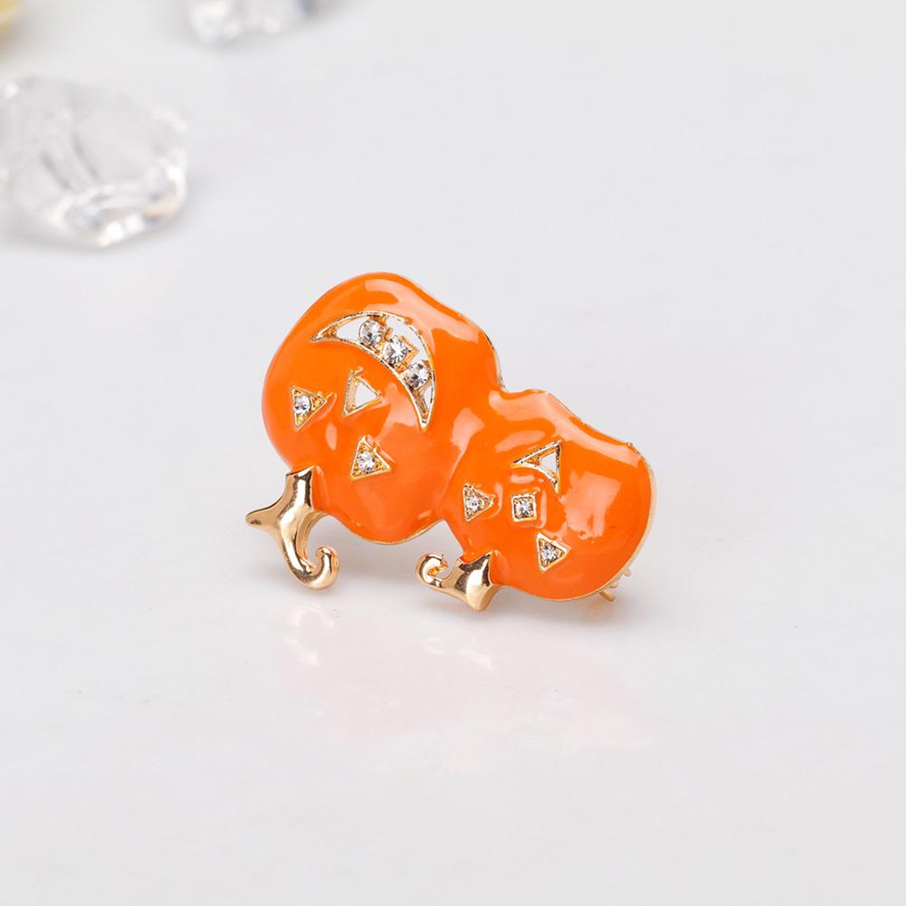 Halloween Fashion Women Cartoon Double Pumpkin Dripping Oil Alloy Brooch Perfect Wear Decoration