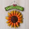 Sunflower Welcome Sign Metal Wall Hanging Plaque Rustic Decorative Door Hanger for Front Door Porch Wall Indoor Outdoor Spring Decor