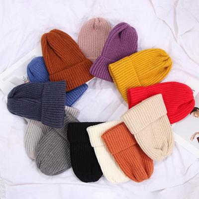 New Fashion Thicken Warm Casual Hat Slouchy Bonnet Hedging Cap Wool Knit Beanies Ski Hat