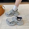 Soft Leather Platform Dad Shoes Women's 2025 New Summer Breathable Mesh Casual Sports Shoes Versatile Running Shoes Women's Shoes