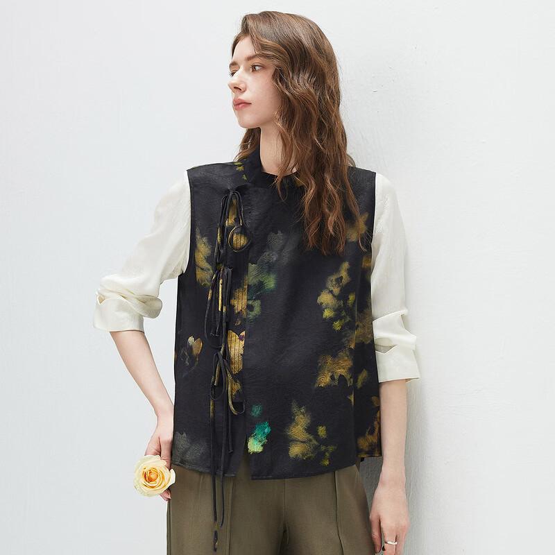 Komongboka Women's Silk Jacquard Sleeveless Vest