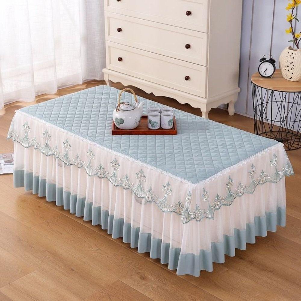 New European-style Lace Tablecloth Rectangular Exquisite Table Cover Cloth Vintage Cotton Lace Dust Cover Dining Table