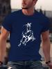 Neues Sommer Herren Reine Baumwolle High-End Lässig Locker Pferderennen Muster Bedruckt Rundhals Kurzarm T-Shirt Übergröße Top