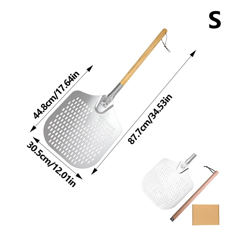 

12 Inch Aluminum Perforated Pizza Shovel Peel With Detachable Handle Nonstick Oven Baking Paddle Spatula Turners Accessories