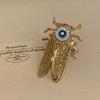 Vintage Blue Evil Eyes Insect Ring for Women Girls Exaggerated Unique Metal Animal Finger Ring Party Jewelry Gifts