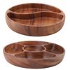 Nuts Storage Platter Tray Wooden Serving Tray Dessert Fruit Veggie Food Serve Plate for Party Family Dinner Holiday Home Warming