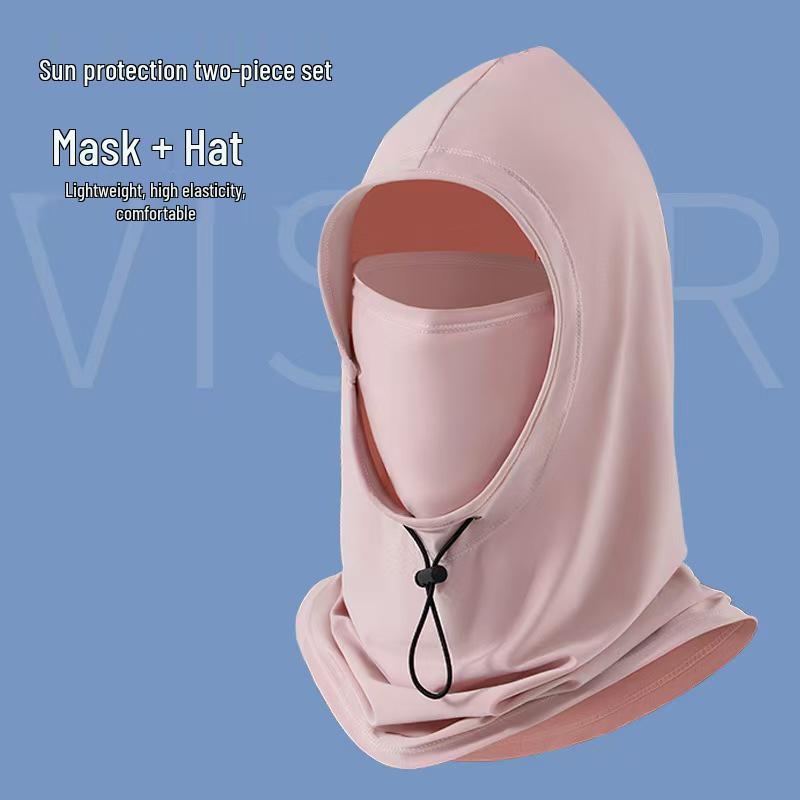 

Unisex Summer Cycling Sun Protection Full Face Mask with Ear Loops and Head Wrap One Size чёрный