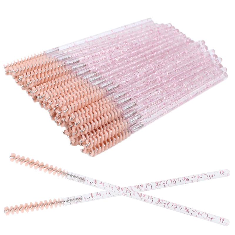 50pcs Disposable Skinny Mascara Wands Mini Crystal Eyelash Brushes Micro Brush Lash Extension Supplies Mini Lash Brush eyelashes