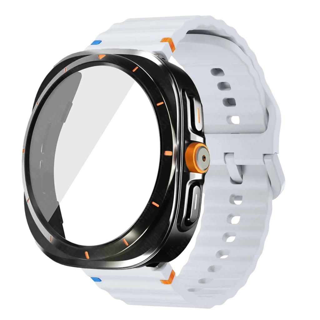 Change To Ultra Case+Band for Samsung Galaxy Watch Ultra Upgrade To Galaxy Watch 7 6 40mm 44mm Tempered Glass Screen Protector