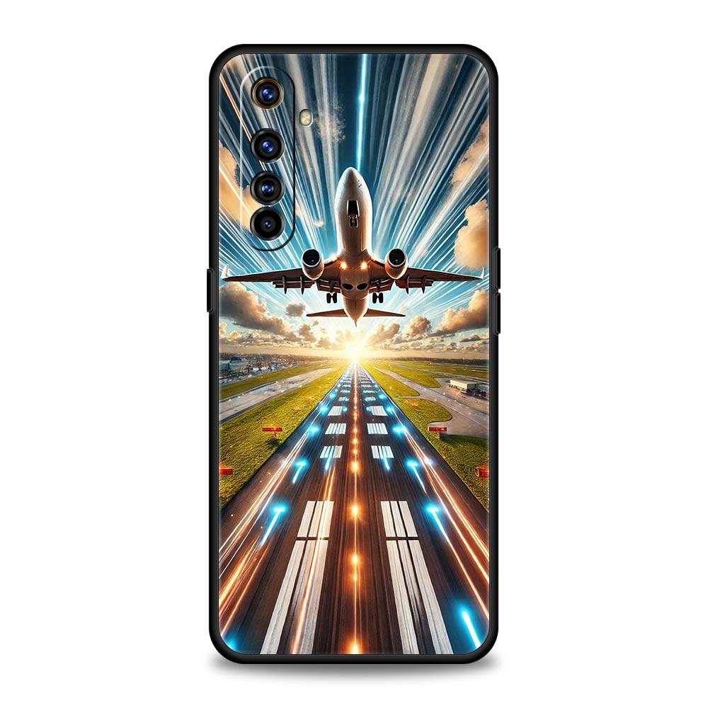 Travel-Nspired Airplane Route Soft TPU For Realme 13 12 11 10 9 Pro Plus GT3 GT2 C21 C25 C35 C53 C55 C67 Pro 5G Phone Case Cover