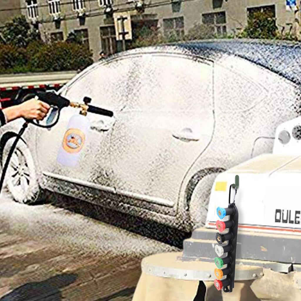 Turbo Nozzle Tips Set with Nozzle Holder 1 4 Inch Quick Connect Garden Hose 5 Nozzles