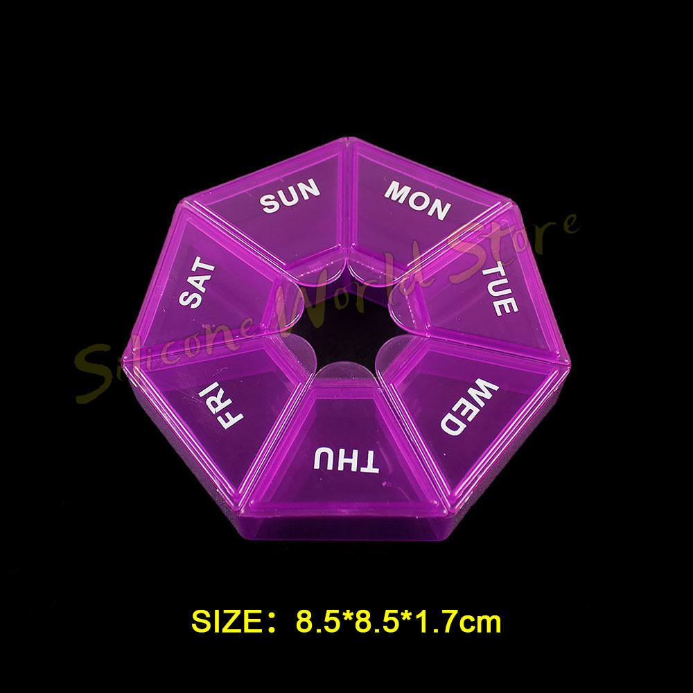 SW Portable Travel 7 Grids Pill Box Weekly 7 Days Pills Case Vitamin Fish Oils Medicine Storage Container Organizer Jewelry Box