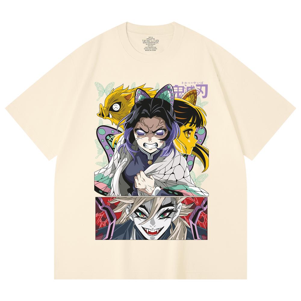 230 Gsm 100% Cotton Demon Slayer V119 Shinobu Print Unisex Heavy Cotton T Shirt