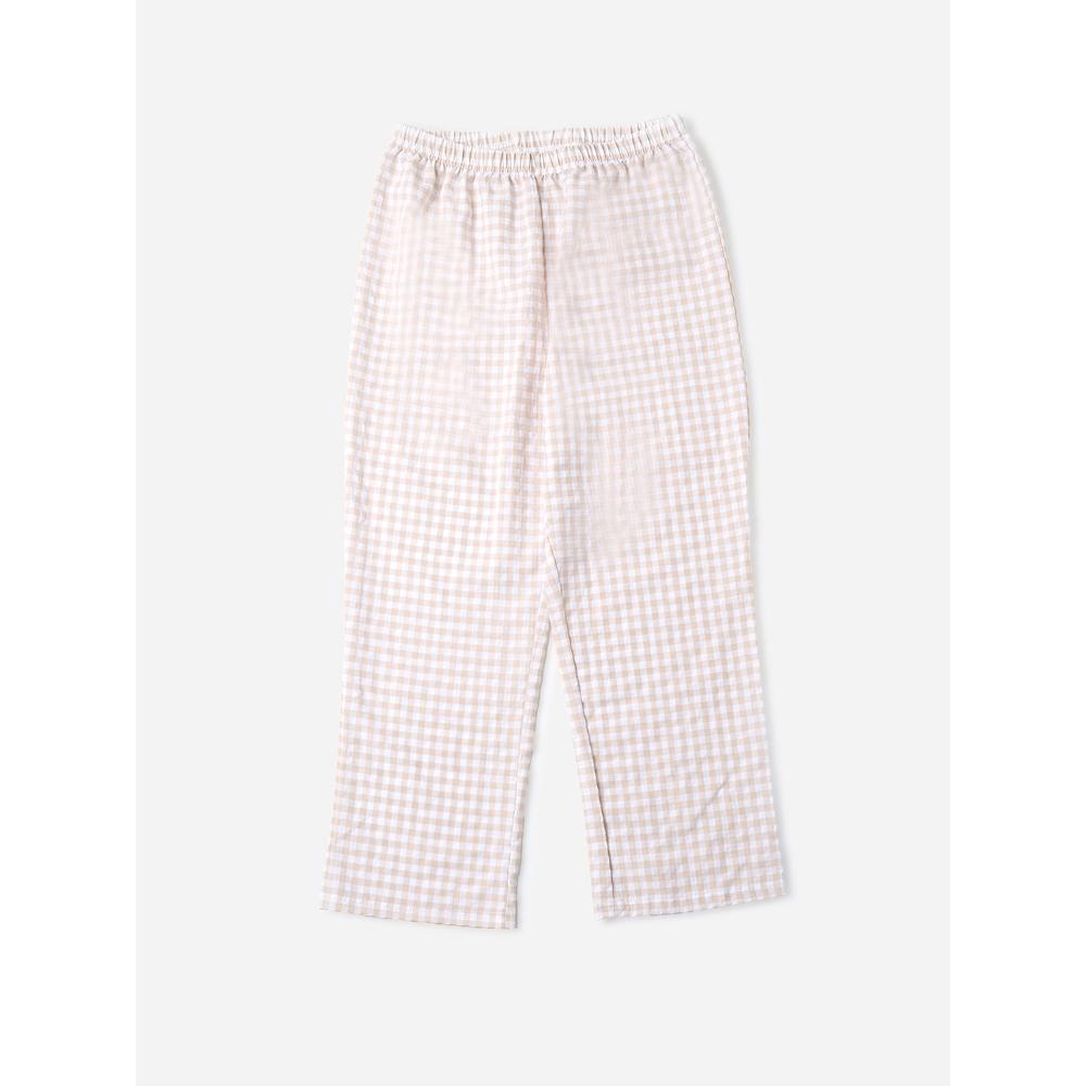 

Daiso [pubLic] Check Pajama Bottoms L Beige