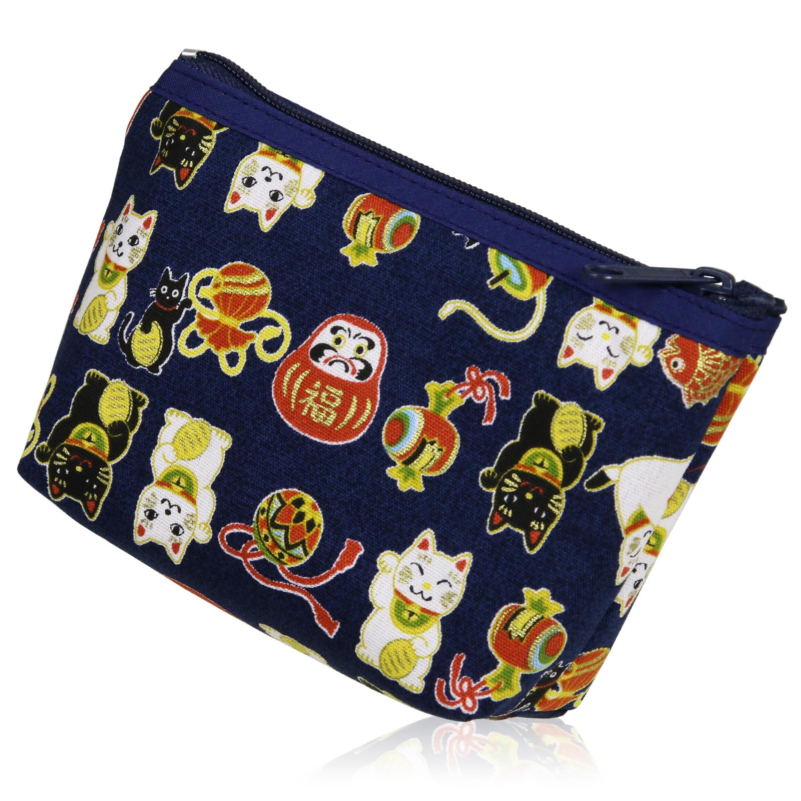 

Morikuru Made in Japan Mini with a Shofuku Cat Perfect for Small Coin and SG Wonder Zone (Morikura) Pouch, 13x9cm, Print, Items, Purse, More. TK01-08,