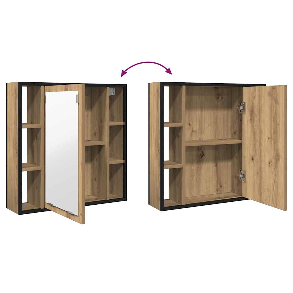 Bathroom Mirror Cabinet Artisan Oak 60x16x60 cm Particleboard